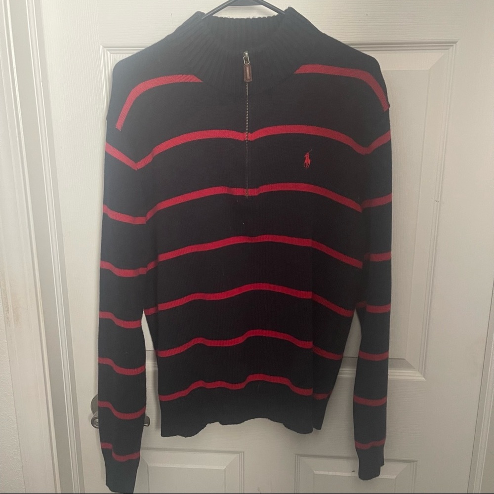 Mens Polo by Ralph Lauren-Half Zip Pillover Knit Sweater